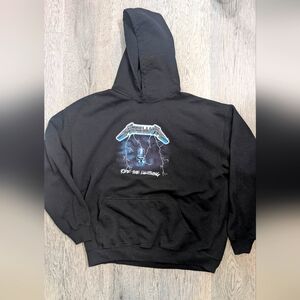 Metallica Ride the Lightning Hoodie XL Black Licensed Band Tour Graphic Unisex